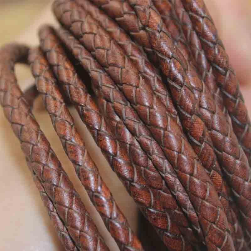 1m Braided Genuine Leather Cord Round String Rope Thread Jewelry Necklace Making