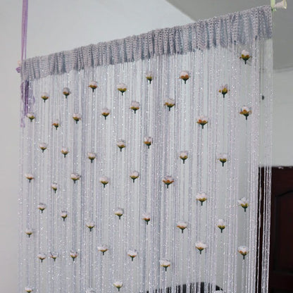 Door String Curtain French Window Thread Rope Left And Right Biparting 200x100cm