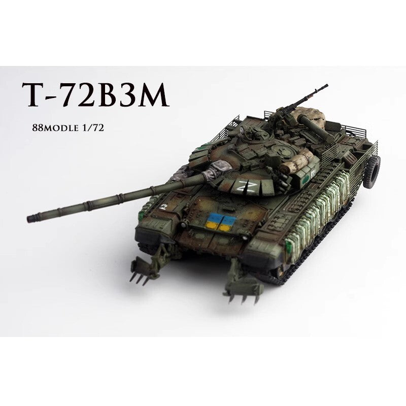 88MODLE 1/72 Ukrainian T-72B3M Tank Model War-damaged Version With Canopy Model