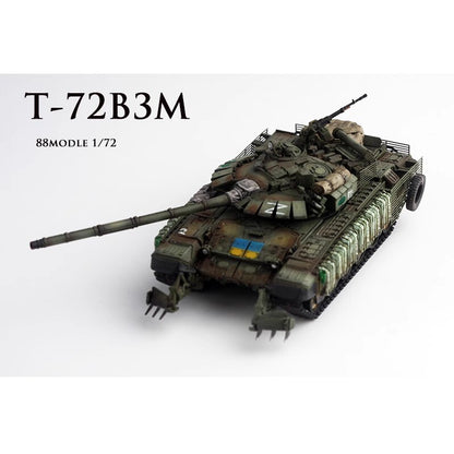 88MODLE 1/72 Ukrainian T-72B3M Tank Model War-damaged Version With Canopy Model