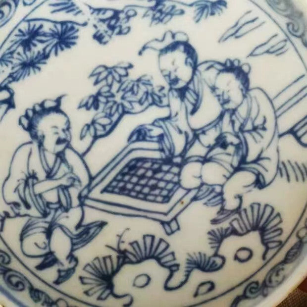 Exquisite Chinese Porcelain Blue and White Porcelain Figure Pattern Ink Box