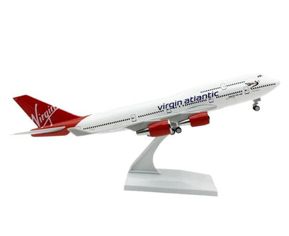 30CM Virgin Atlantic BOEING 747-400 Airplane Landing Gear Resin Aircraft Model