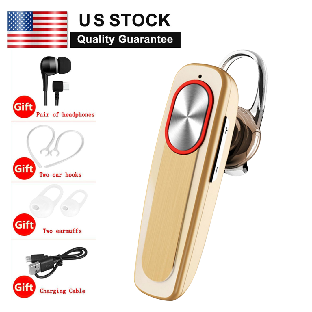 Wireless Bluetooth 5.0 Earpiece Headset Driving Trucker Earbuds Noise Cancelling