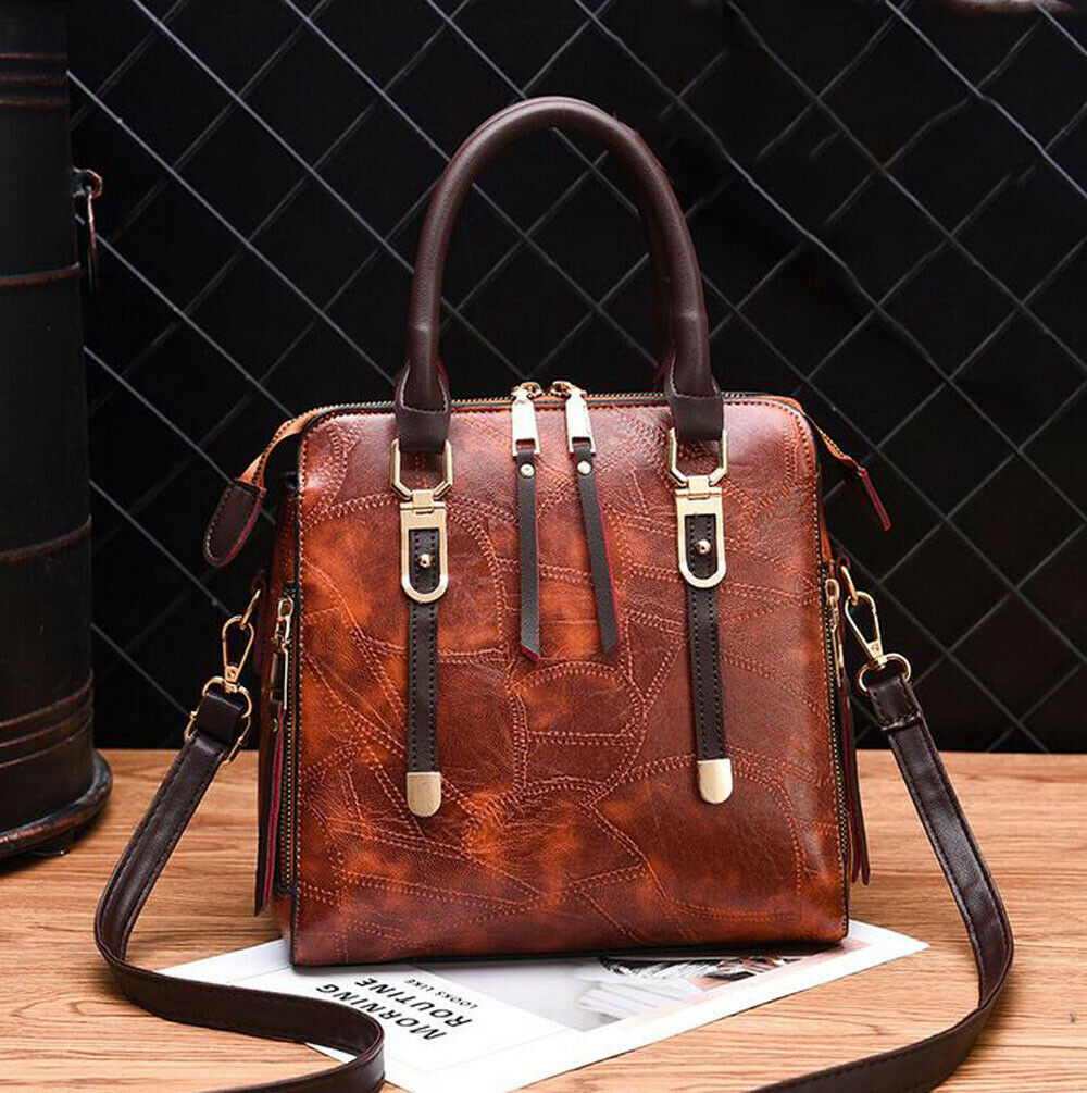 Women's PU Leather Handbags Crossbody Bag Tote Messenger Ladies Shoulder Purse