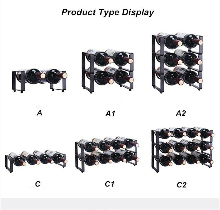 Multi-layer Wine Rack Wine Bottle Holder Display Shelf Iron Rack Wine Cabinet