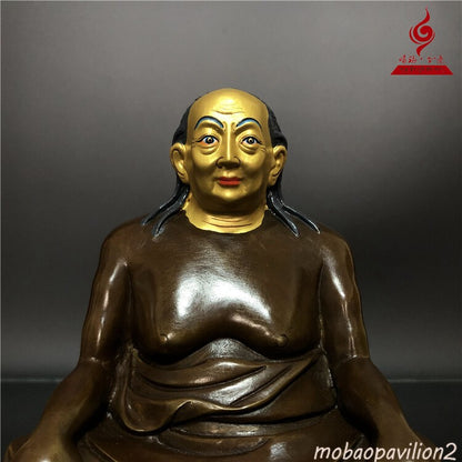 6'' 15cm Tall Dilgo Khyentse Rinpoche Copper Statue Home Design Collectible