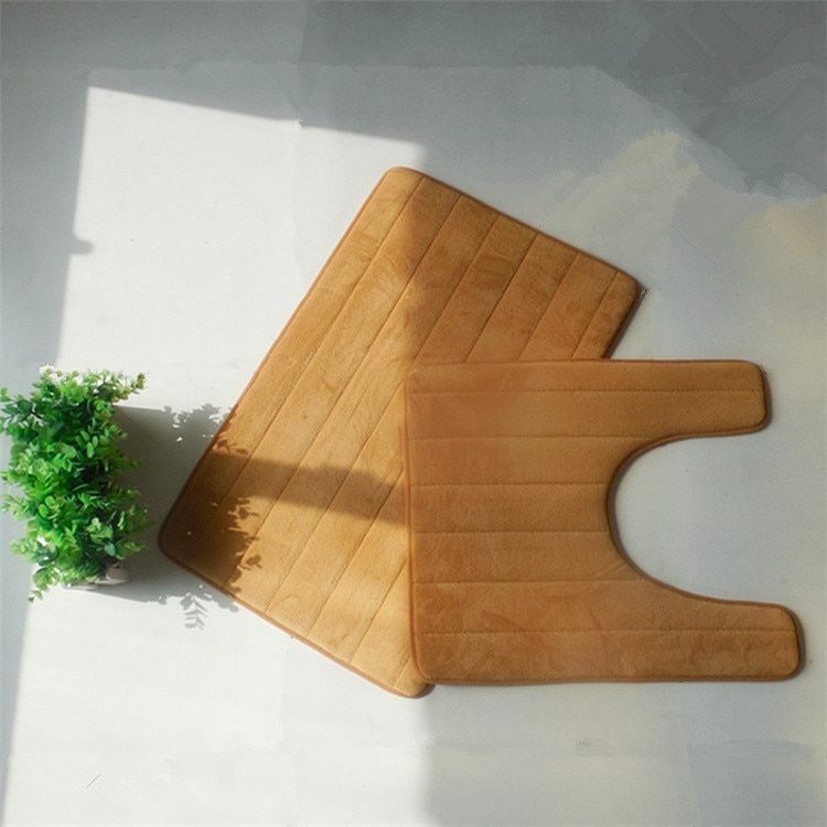 3Pcs/Set Memory Foam Bath Mat Modern Floor Anti-Slip Bathroom Rug Kitchen Carpet