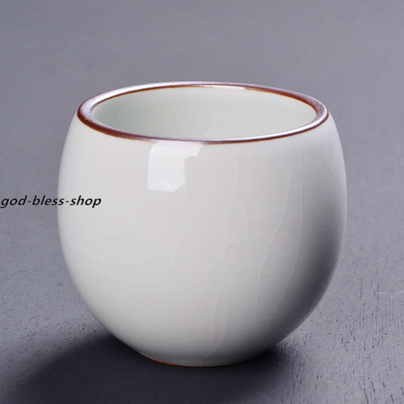 Crackle Glaze Porcelain Tea Cup 80ml Chinese Kungfu Tea Cup Ceramic Geyao Cups