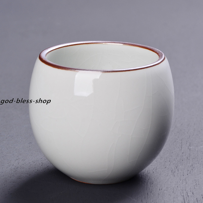Crackle Glaze Porcelain Tea Cup 80ml Chinese Kungfu Tea Cup Ceramic Geyao Cups