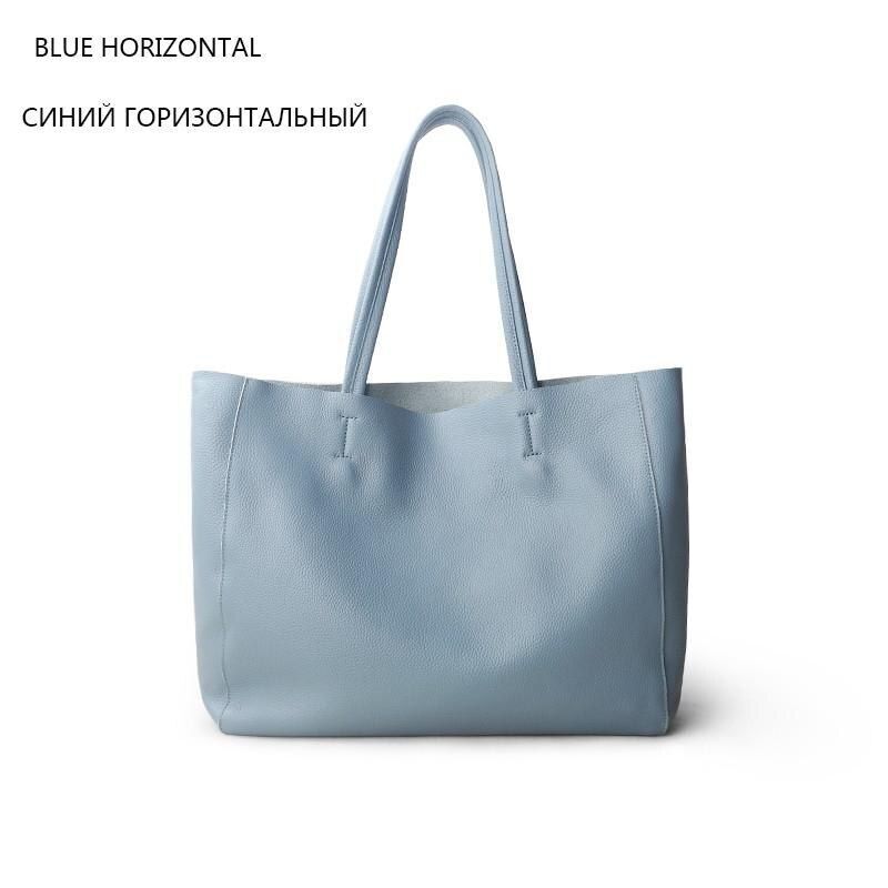 Genuine Leather Bag Big Tote Cowhide Handbag Shoulder Purse 32*11*40/28*10*34 CM