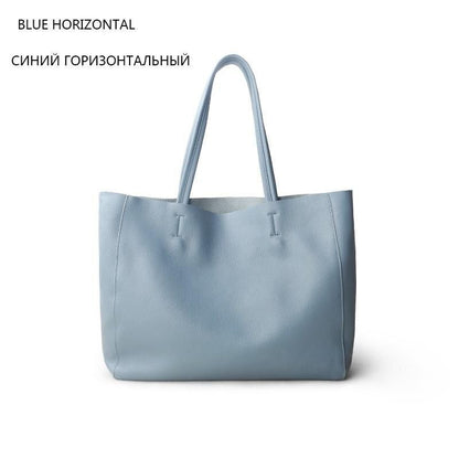Genuine Leather Bag Big Tote Cowhide Handbag Shoulder Purse 32*11*40/28*10*34 CM