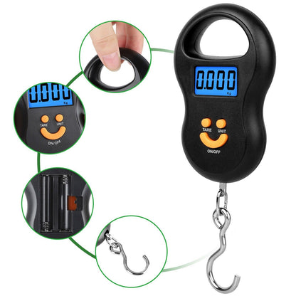 Bascula Colgante Domar Digital Para Pesar Equipaje y Maletas de Avion Negro
