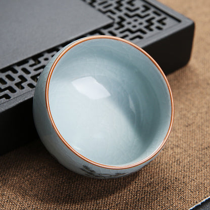 Master Cup Crackle Glaze Ruyao Craft Porcelain Tea Cup Chinese Kungfu Cup 95ml