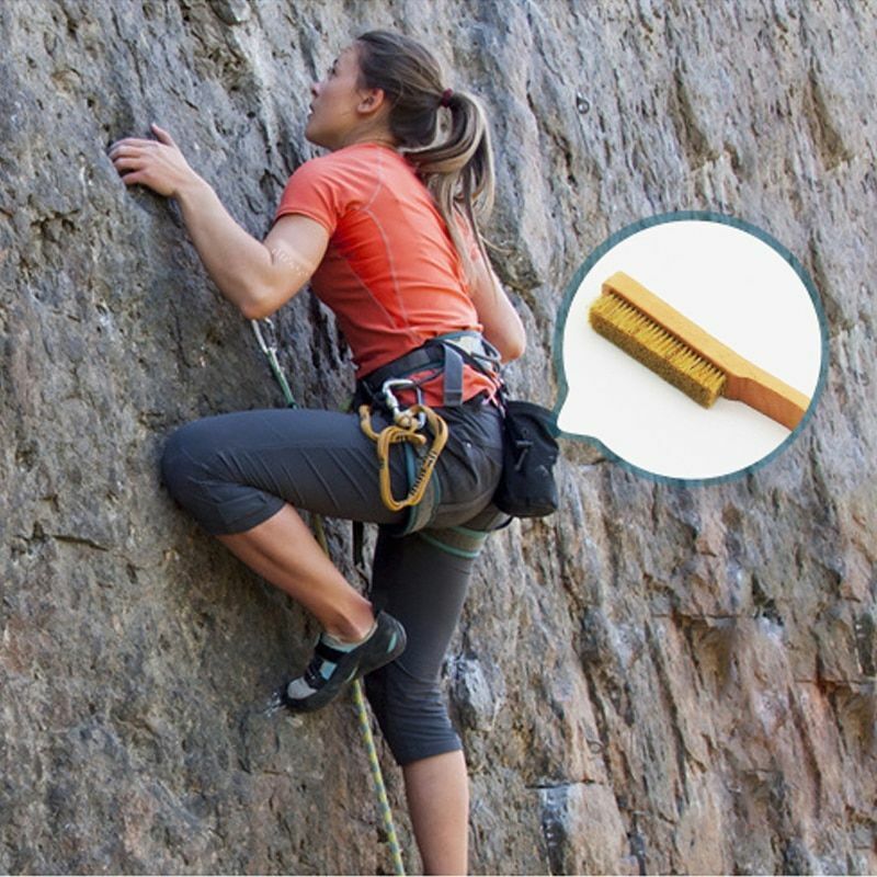 Indoor Bouldering Brush Rock Climbing Wall Tool Natural Boars Hair Wooden Handle