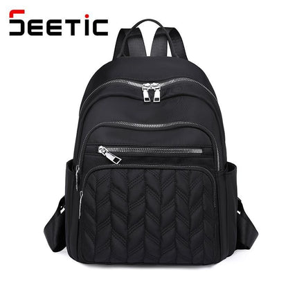 Oxford Backpack Waterproof School Bag Ladies Travel Bag Multiple Pocket Backpack