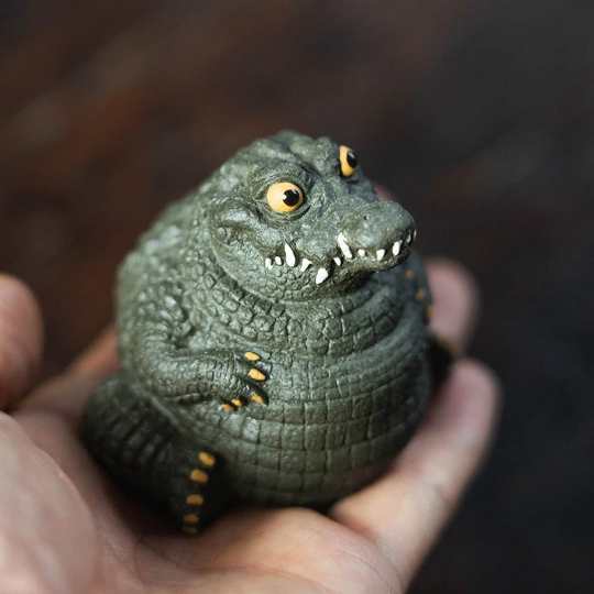Purple Clay Teapet Cute Crocodile Tea Animal Tea Table Decoration Tea Accessorie
