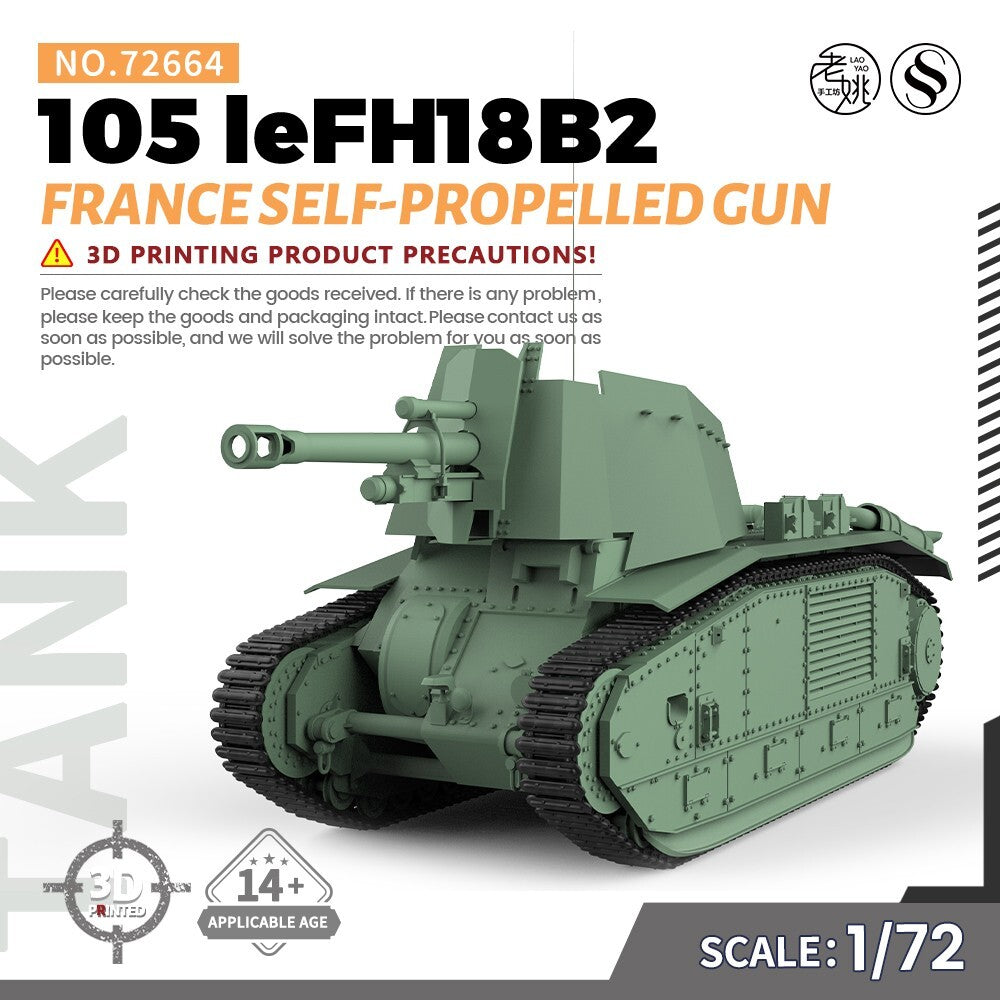 SSMODEL SS72664 1/72 25mm Military Model Kit France 105 leFH18B2 Self-Propelled