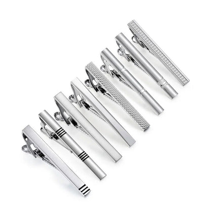 Tie Clips 8Pcs Copper Short Pins Set W/ Gift Box Accessories Men Shirt Cufflinks