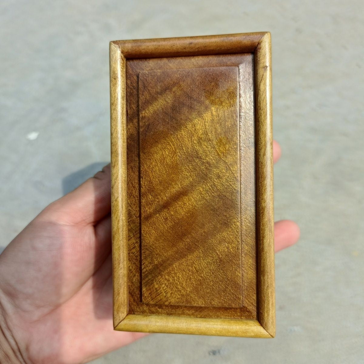 Golden Nanmu Jewelry Box 12×6.5×6.3cm Retro Rectangular Walnut Storage Case