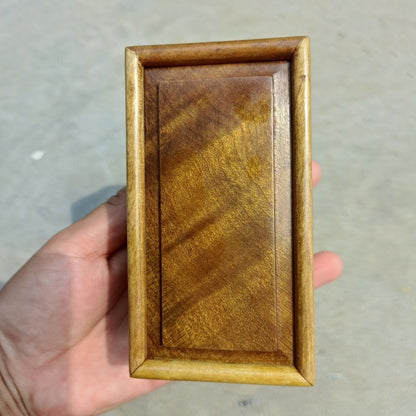 Golden Nanmu Jewelry Box 12×6.5×6.3cm Retro Rectangular Walnut Storage Case