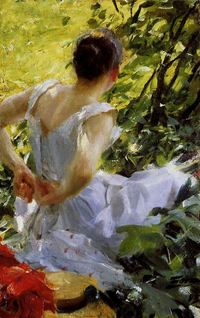 high quality oil painting 100% handpainted on canvas "a girl inwoods "