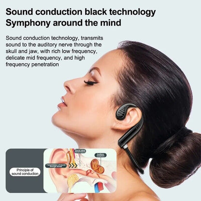 Bluetooth 5.2 Bone Conduction Headset Wireless Outdoor Sport Open Ear Headphones