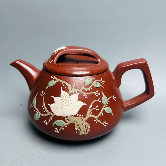 Vintage China Yixing Purple Clay Teapot Zisha Ceremony Painted Exquisite Tea Set