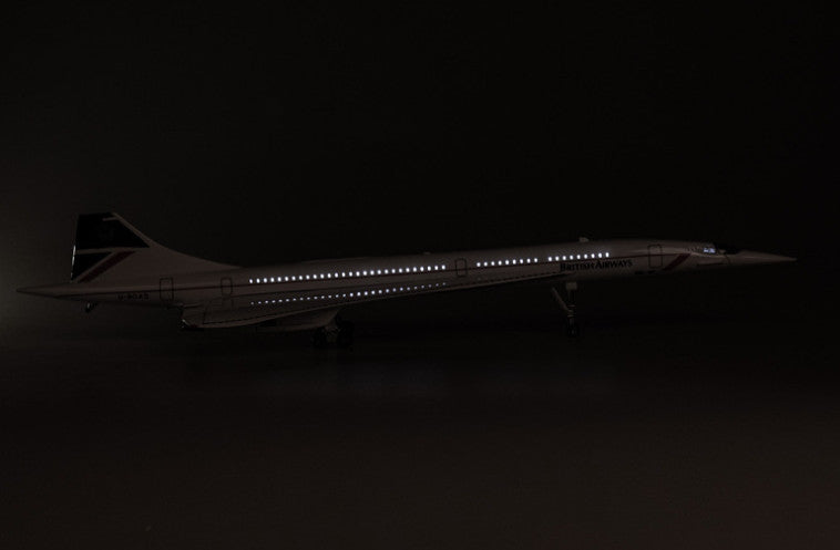 1:125 50CM BRITISH-SINGAPORE Concorde Airplane Led Sound Light Resin Model