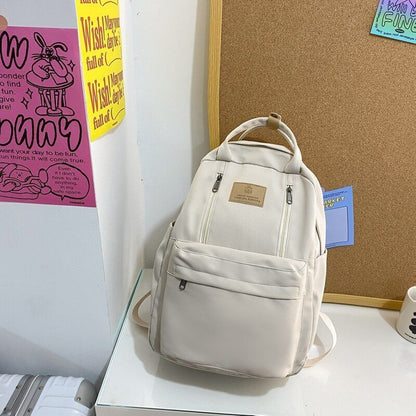 Double Zipper Backpack Buckle Travel Bag Laptop Backpack Student Schoolbag Nylon