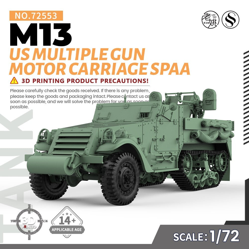 SSMODEL SS72553 1/72 Military Model Kit US M13 Multiple Gun Motor Carriage