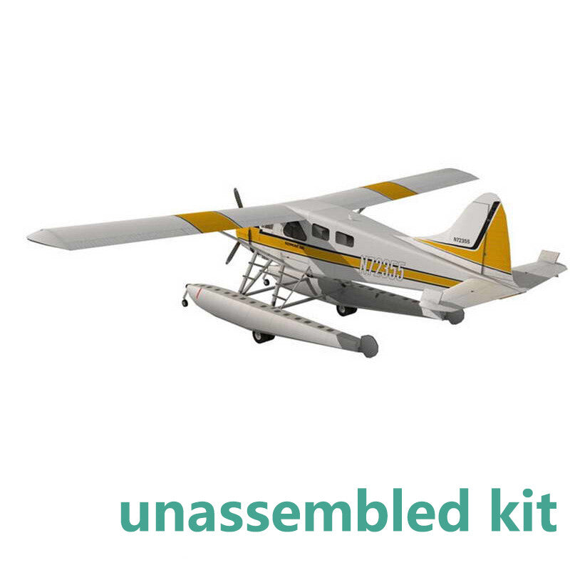 1:32 DHC-2 Beaver Float Seaplane Model 3D Paper Unassembled Kit Souvenir Toy c