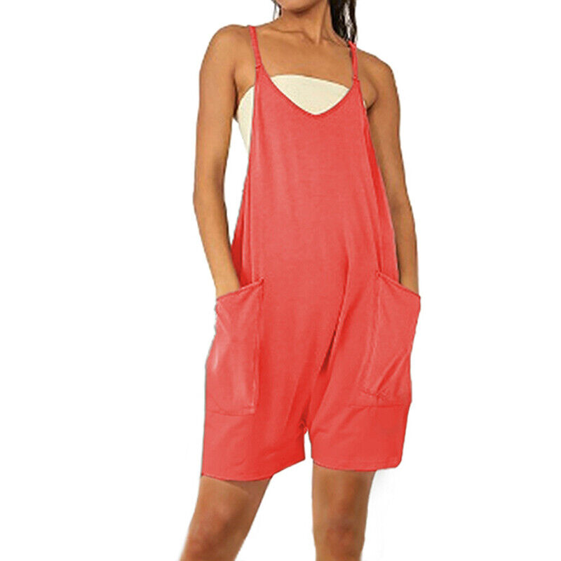 Dungarees Jumpsuit Holiday Ladies Casual Baggy Jumpsuit Playsuit