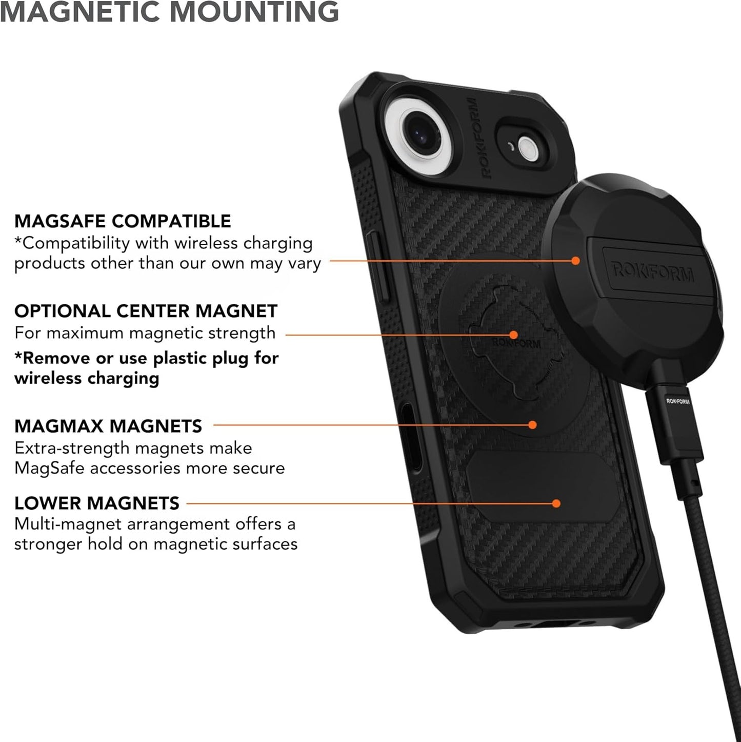 Rugged Case Compatible with Iphone 17 Air, Magnetic Cover (Black)