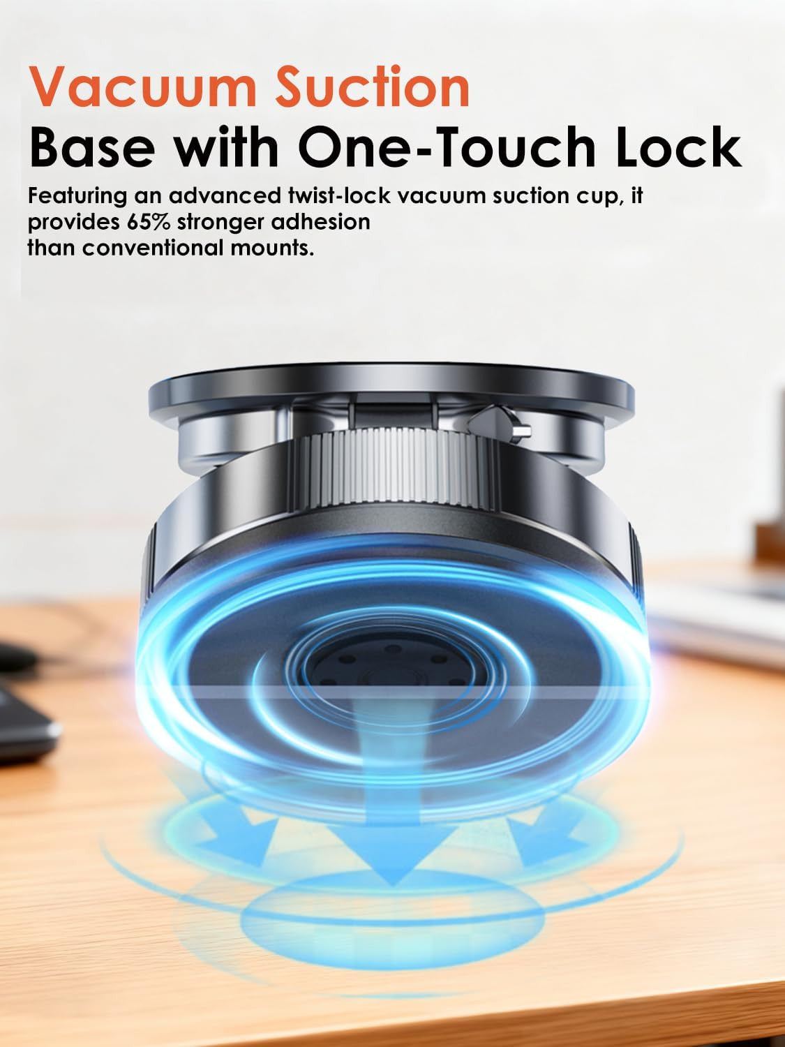 Vacuum Magnetic Car Phone Holder with Strong Magnets, 360° Adjustable Dash Cell