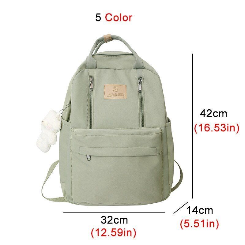 Double Zipper Backpack Buckle Travel Bag Laptop Backpack Student Schoolbag Nylon