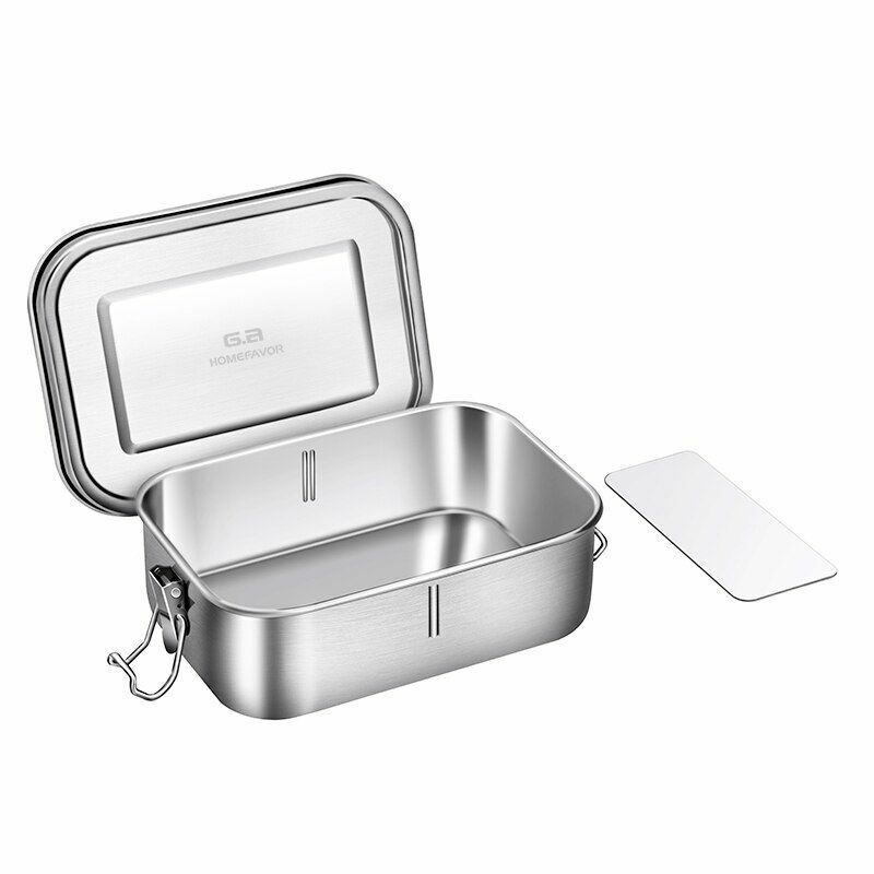 Lunch Container Stainless Steel Food Snack Storage Boxes Eco-friendly Rectangle