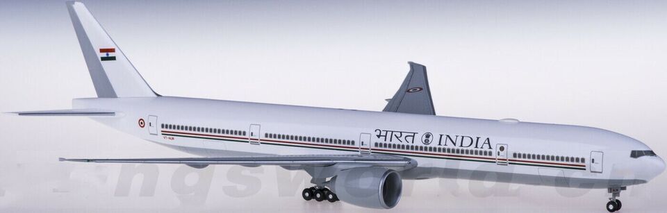 1:200 37CM Hogan IAF INDIA BOEING 777-300ER Airplane ABS Plastic Aircraft Model