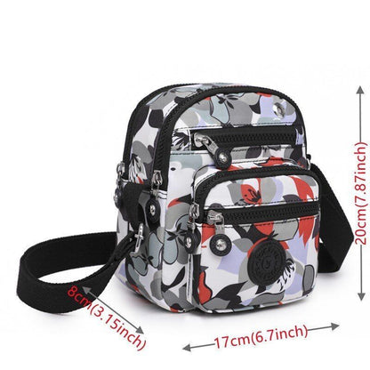 Nylon Printing Shoulder Bags Elegant Crossbody Travel Fashion Zipper Pocket Bag