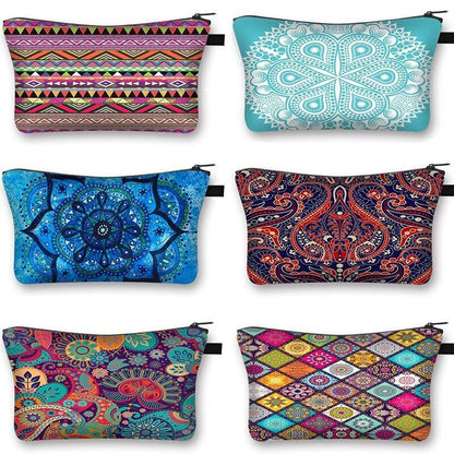Bohemian Print Cosmetic Bag Fashion Travel Lipstick Toiletry Bag Shopping Purse