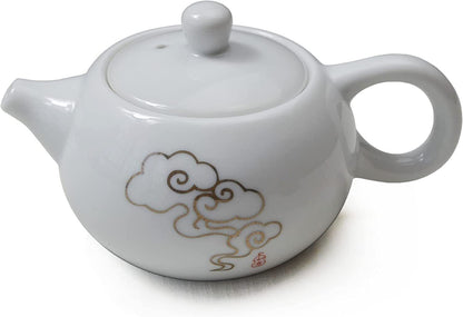 Porcelain Teapot, 6oz Tea Pot White Chinese Gongfu Tea Set