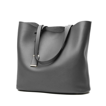Fashion Women PU Leather Satchel Tote Handbag Large Capacity Travel Shoulder Bag