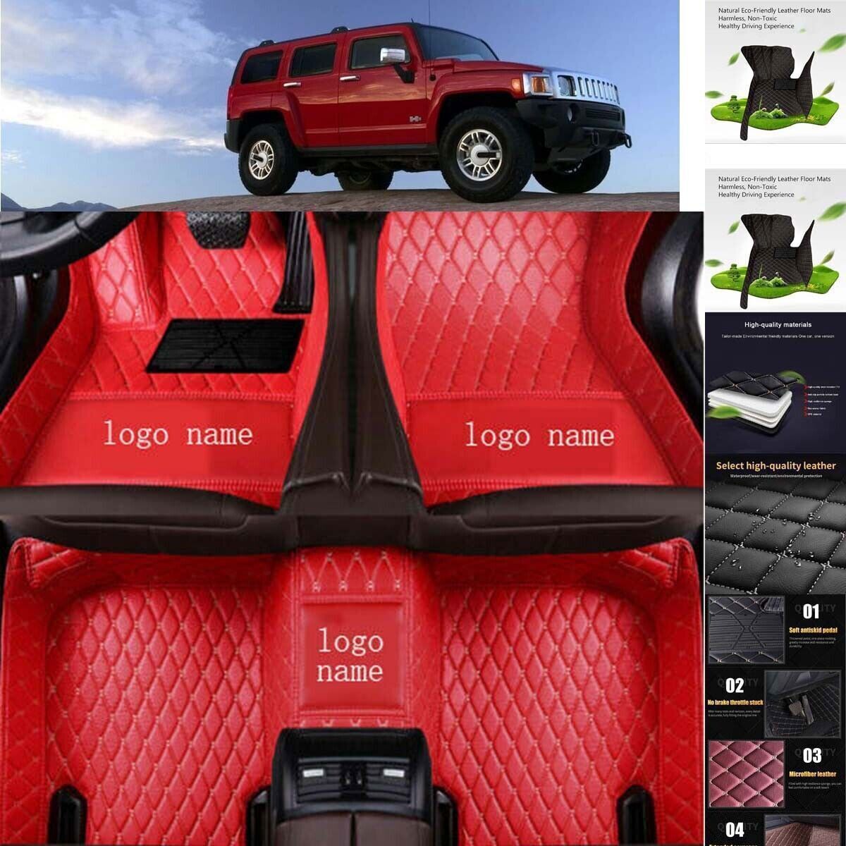 For Hummer H2 H3 All Model Car Floor Mats Custom Cargo Liners Carpets Waterproof