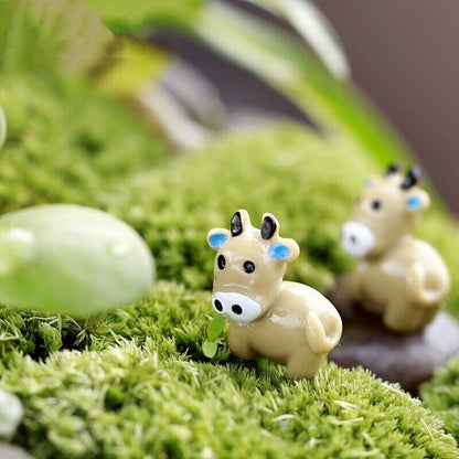 Mini 10pcs Cow Dolls Bottle Decoration Supplies Garden Deco Creative Handicrafts