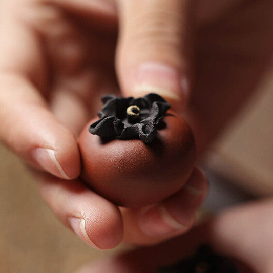 Persimmon Statue Small Size Yixing Zisha Clay Ornament Good Luck Handmade Craft