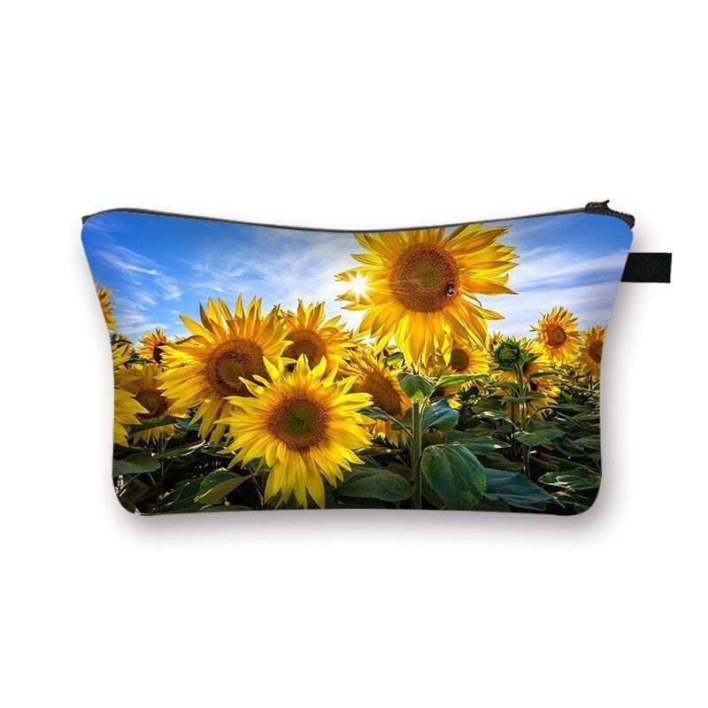 Woman Waterproof Makeup Bag Fashion Yellow Black Cosmetic Pouch Travel Organizer