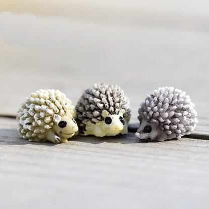 Miniature Hedge Pig Set of 3pcs Resin Hedgehog Mini Figurine Garden Flower Pot