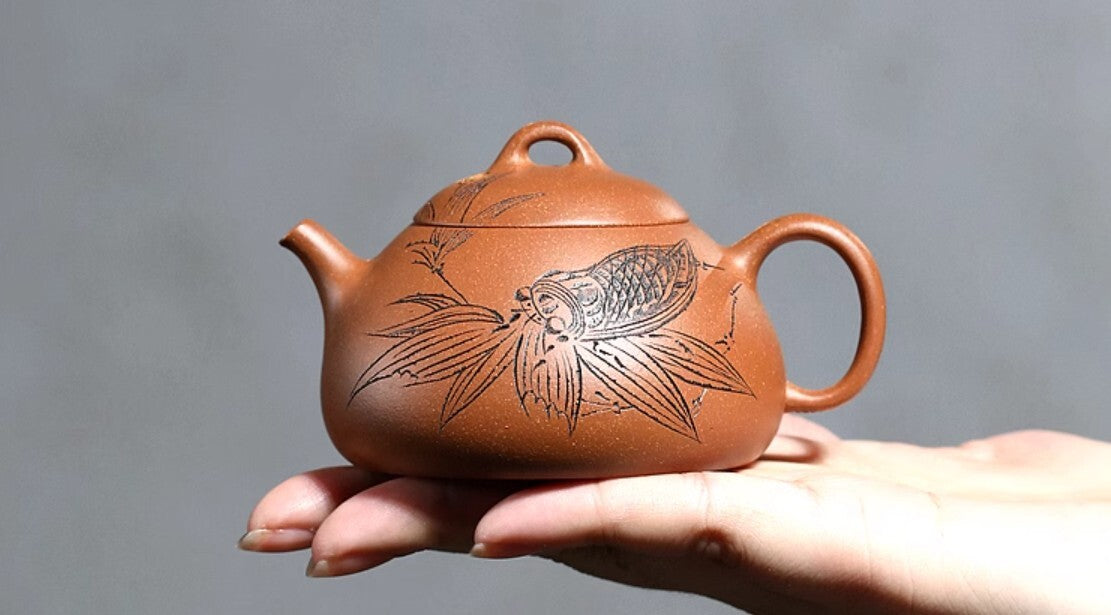 130cc chinese Yixing Handmade Zisha teapot JiangPo clay QinQuan Hu Tea Pot