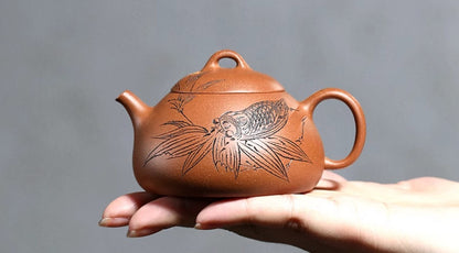 130cc chinese Yixing Handmade Zisha teapot JiangPo clay QinQuan Hu Tea Pot