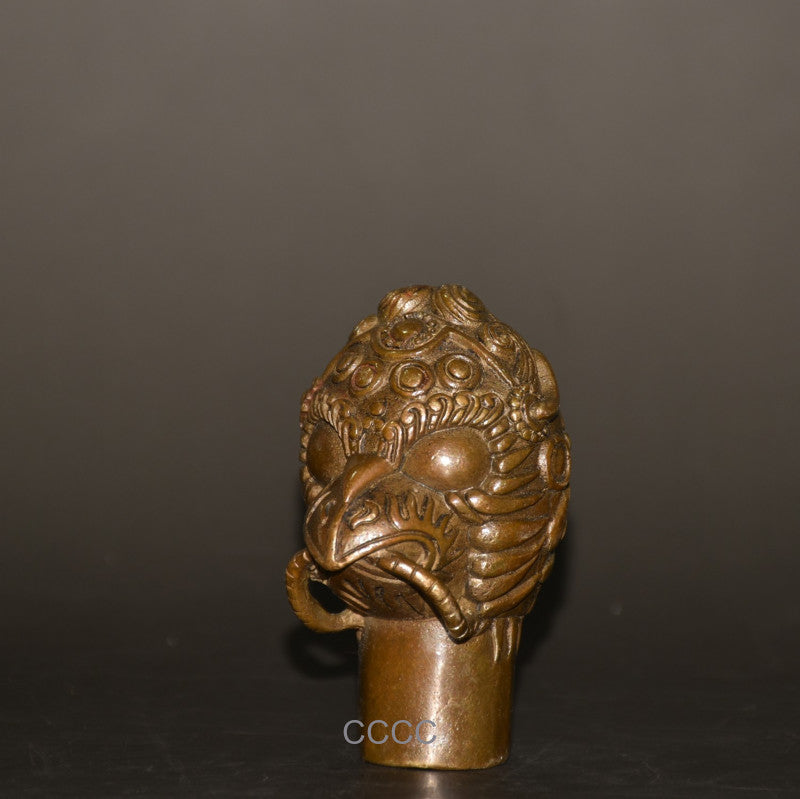 Chinese Retro Bronze Eagle Headcane Walking Stick Head Handle Accessories