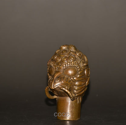 Chinese Retro Bronze Eagle Headcane Walking Stick Head Handle Accessories